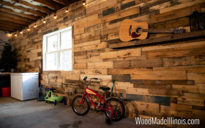 Garage Makeover with Pallet Wood Walls