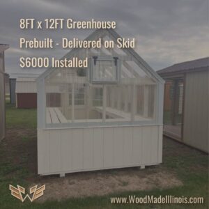 8 foot by 12 foot greenhouse pre-built