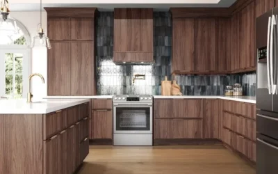 Slim Walnut Shaker Kitchen Cabinets Affordable Kitchen builder Illinois