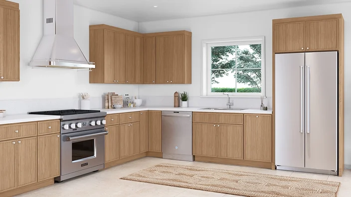 slim white oak cabinet kitchen builder illinios