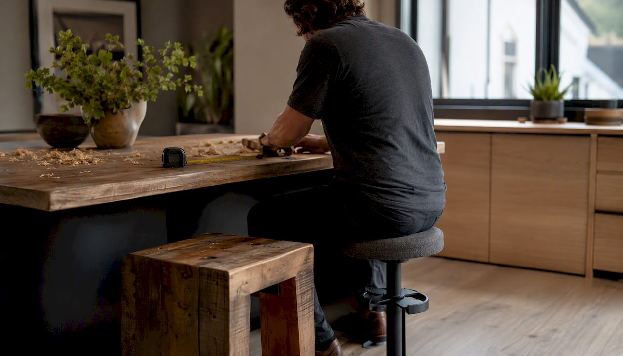 Active seating options in ergonomic workspace