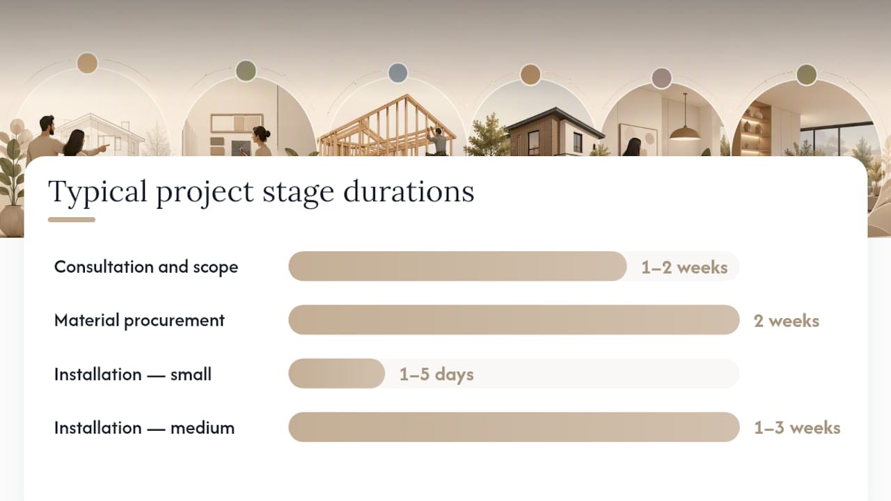 Timeline of home project stages and durations