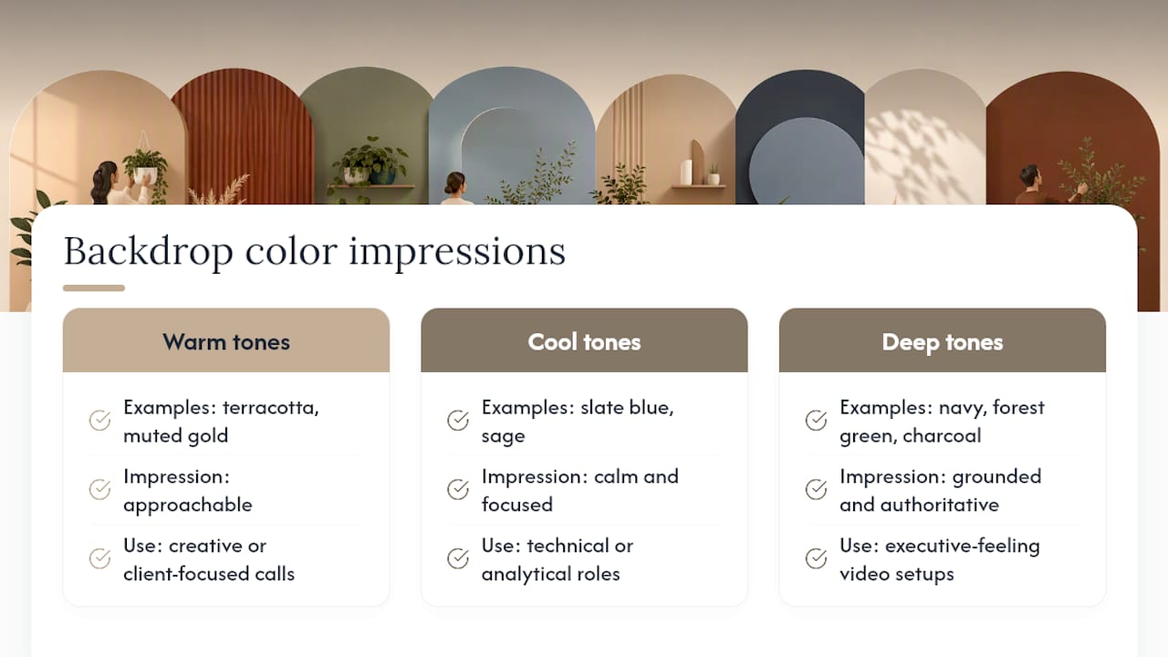 Backdrop colors matched to viewer impressions