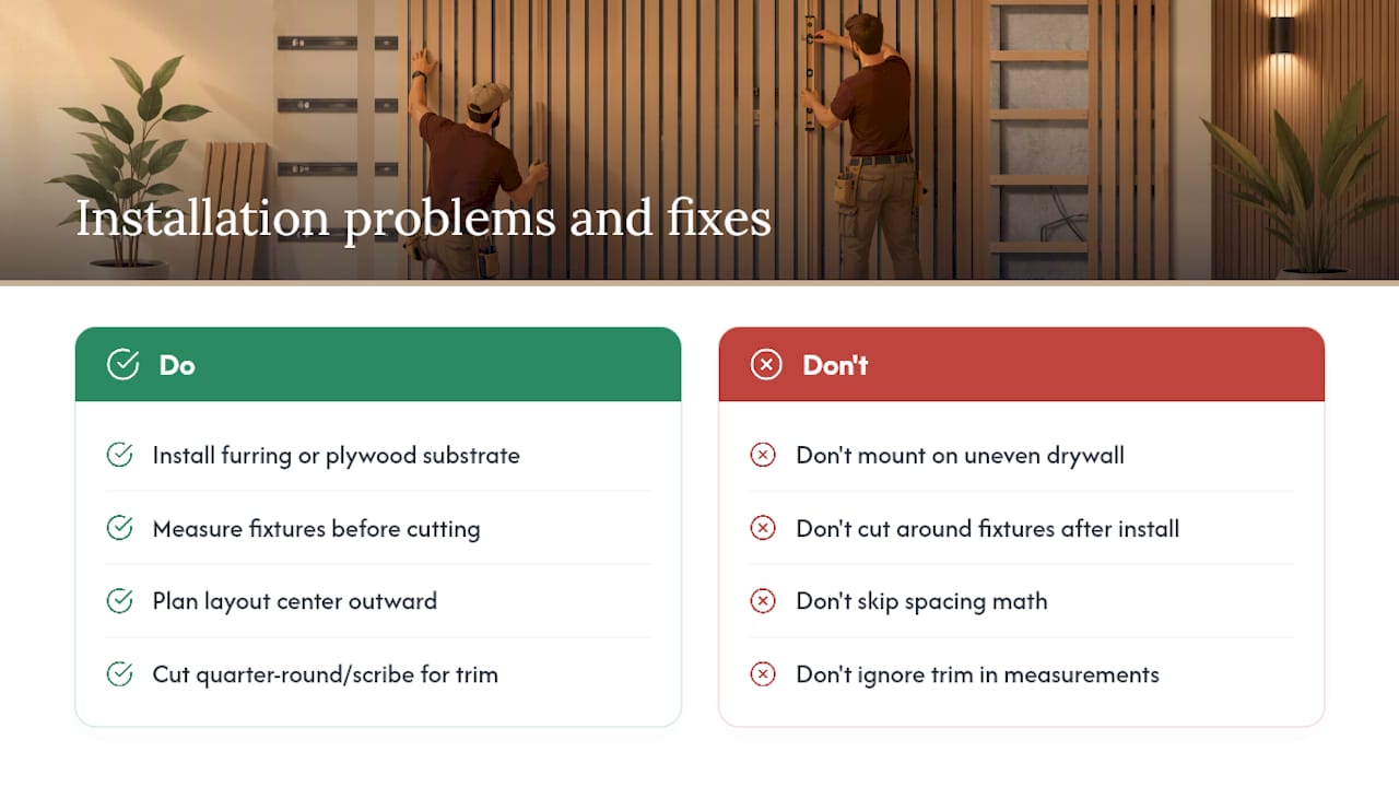 Five slat wall installation problems and fixes