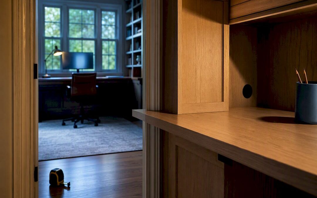 Illinois Home Office Built Ins: 29–30in Desks, Wiring, Carpenter Tips