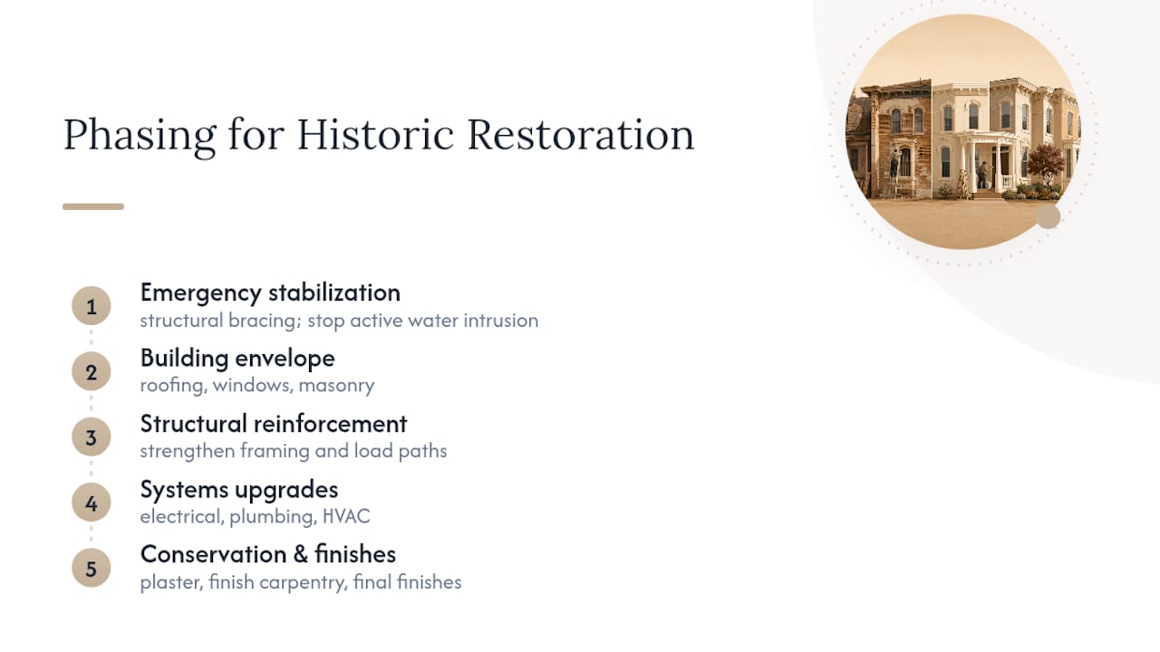 Five phases of historic home restoration