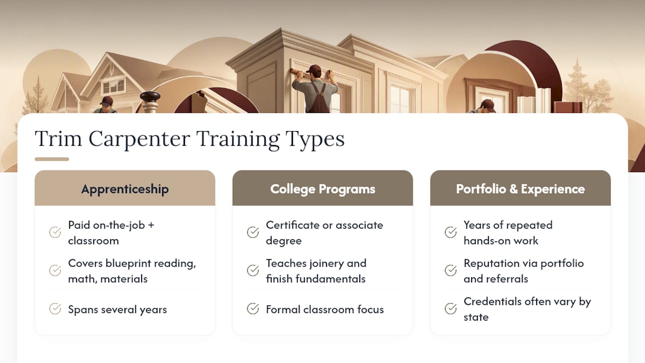 What Training Do Trim Carpenters Typically Have? — overview diagram
