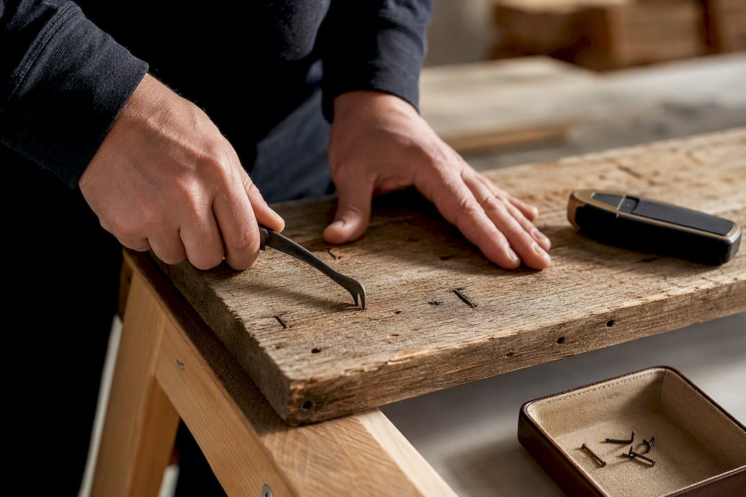 Inspecting reclaimed board for hidden fasteners