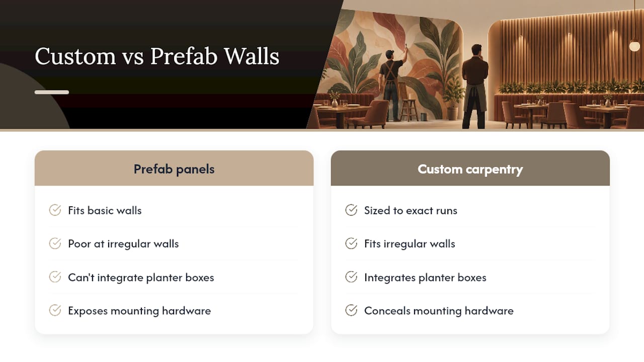 5. When custom carpentry outperforms off-the-shelf panels — overview diagram