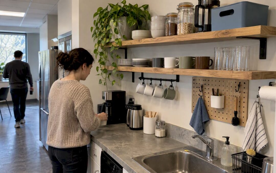 Office Managers: 2 Quick Fixes for Breakroom Storage Before Carpentry